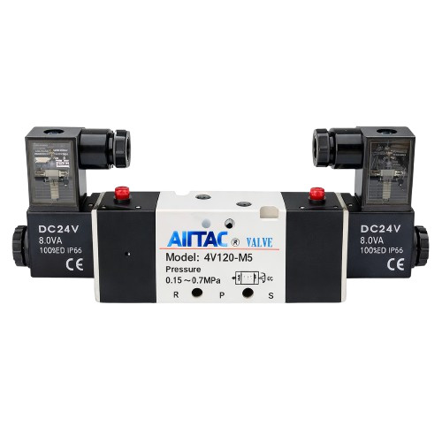 4V120-06 5/2 Way Double Solenoid Valve (1/8")